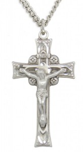 Men's Sterling Silver Celtic Crucifix Pendant with Chain Options [HMR0577]