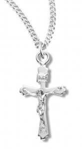 Women's Petite Sterling Silver Crucifix Necklace with Chain Options [HMR1039]