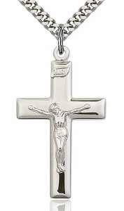Crucifix Pendant, Sterling Silver [BL5386]