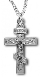 Woman's Saint Andrew Crucifix Necklace, Sterling Silver with Chain Options [HMR0828]