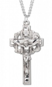 Men's Sterling Silver IHS Crucifix Necklace with Chain Options [HMR1037]