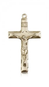 Crucifix Pendant, 14 Karat Gold [BL4695]
