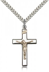 Crucifix Pendant, Two-Tone [BL5403]