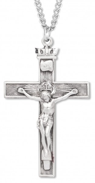 Men's Woven Texture Crucifix Necklace 