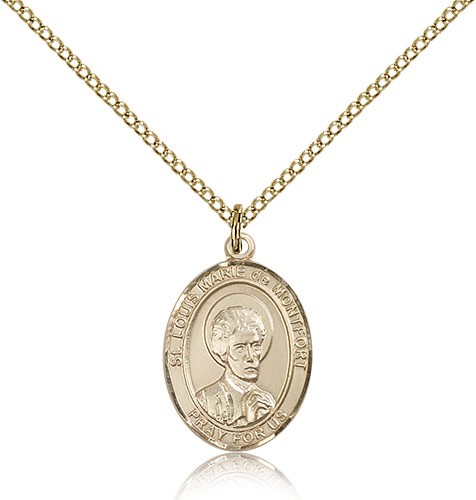 St. Louis Marie De Montfort Medal, Gold Filled, Medium - Gold-tone