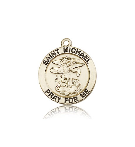 St. Michael the Archangel Medal, 14 Karat Gold - 14 KT Yellow Gold