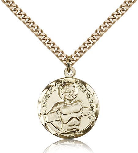 Dismas Medal, Gold Filled - 24&quot; 2.4mm Gold Plated Endless Chain