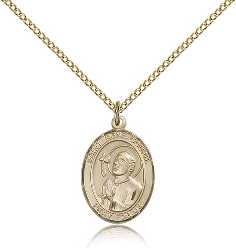 St. Rene Goupil Medal, Gold Filled, Medium - Gold-tone