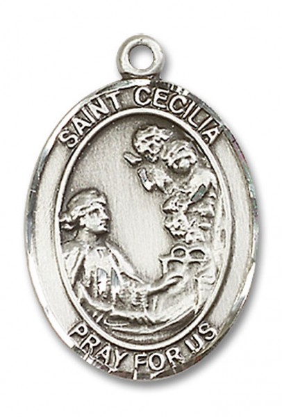 St. Cecilia Medal, Sterling Silver, Large - No Chain