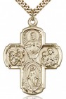 4 Way Cross Pendant, Gold Filled
