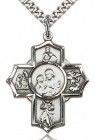 5 Way Cross Firefighter Medal, Sterling Silver