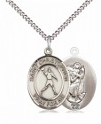 Boy's Pewter Oval St. Christopher Football Medal