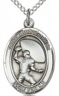 Boy's Sterling Silver Saint Christopher Football Medal