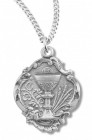 Communion Necklace Baroque Style, Sterling Silver with Chain Options