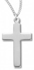 Women's High Polish Cross Necklace, Sterling Silver with Chain Options