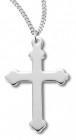 Women's Sterling Silver High Polish Scroll Cross Necklace with Chain Options