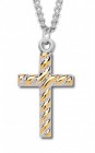 Cross Necklace Two Tone, Sterling Silver with Chain