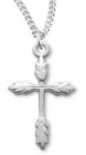 Women's Sterling Silver Wheat Design Cross Necklace with Chain Options