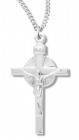 Women's Sterling Silver Polished Crucifix Necklace with Chain  Options