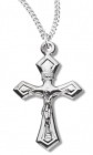 Women's Crucifix Necklace, Sterling Silver with Chain