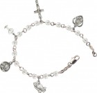 First Communion Silver Plated Charm Bracelet with Swarovski Crystals