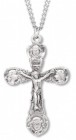 Men's Four Angels Crucifix Necklace, Sterling Silver with Chain Options