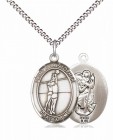 Girl's Pewter Oval St. Christopher Volleyball Medal