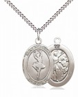 Girl's Pewter Oval St. Sebastian Dance Medal