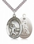 Men's Pewter Oval Guardian Angel Football Medal