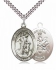 Men's Pewter Oval Guardian Angel National Guard Medal