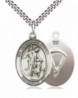 Men's Pewter Oval Guardian Angel Paratrooper Medal