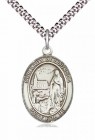 Men's Pewter Oval Our Lady of Lourdes Medal