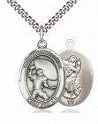 Men's Pewter Oval St. Christopher Football Medal