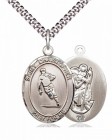 Men's Pewter Oval St. Christopher Rugby Medal