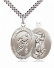 Men's Pewter Oval St. Christopher Soccer Medal