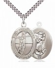 Men's Pewter Oval St. Christopher Volleyball Medal