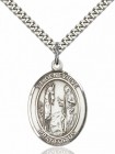 Men's Pewter Oval St. Genevieve Medal