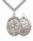 Men's Pewter Oval St. Sebastian Surfing Medal