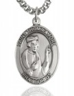 Men's Sterling Silver Oval St. Thomas More Medal