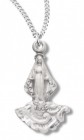 Girl's Miraculous Figurine Charm Necklace, Sterling Silver with Chain