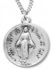 Women's Sterling Silver Round Miraculous Necklace with Chain Options