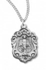 Women's Sterling Silver Floral Detail Miraculous Pendant with Chain Options