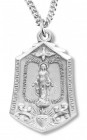 Women's Sterling Silver Hexagon Miraculous Immaculate Heart Necklace with Chain Options