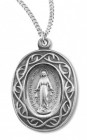 Women's Sterling Silver Miraculous Necklace with Crown of Thorns Border with Chain Options