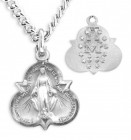 Women's Sterling Silver Miraculous Trinity Necklace with Chain Options