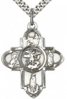 Our Lady 5 Way Cross Pendant, Sterling Silver