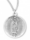 Women's Our Lady of Guadalupe Necklace, Sterling Silver with Chain Options