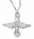 Women's Sterling Silver Dove with Holy Eucharist Necklace with Chain Options