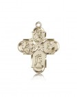 Franciscan 4 Way Cross Pendant, 14 Karat Gold