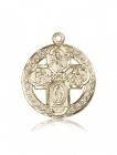 4 Way Cross Pendant, 14 Karat Gold